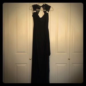 Floor length black gown